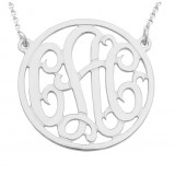 Monogram Circle Initial 18k white gold