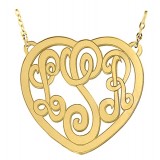 Initial Heart Monogram 18k Gold