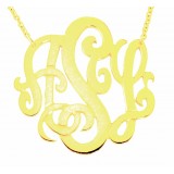 3 Initial Interweaving 18k yellow Gold Monogram