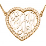 Initial Heart Diamond 18K Rose Gold