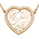 Initial Heart Diamond 18K Rose Gold