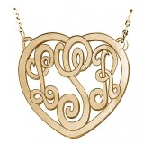 Initial Heart Monogram 18k Rose Gold