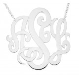 3 Initial Interweaving 18k silver Gold Monogram