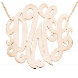 3 Initial Interweaving 18k Rose Gold Monogram