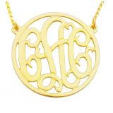 Monogram Circle Initial 18k yellow gold