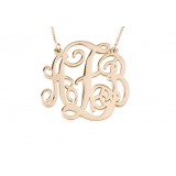 Monogram Initial Necklaces rose gold 18K