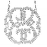 Monogram 2 initial 18k white Gold 