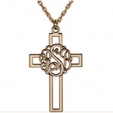 Monogram initial CROSS 14k rose Gold