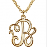 Initials letter "personalized" 14k white gold