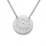 Monogram personalized Initial 14k white gold