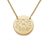 Monogram personalized Initial 14k yellow gold